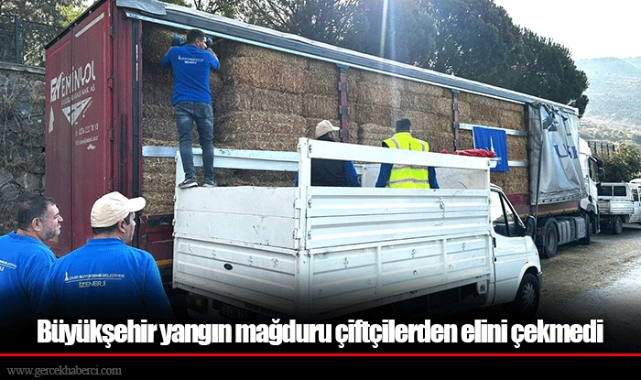 Büyükşehir yangın mağduru çiftçilerden elini çekmedi