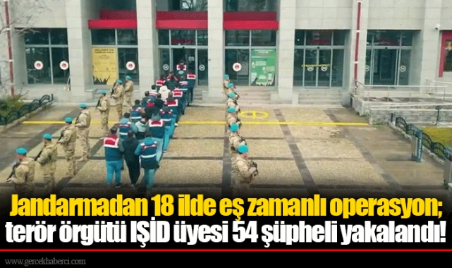 Jandarmadan 18 ilde eş zamanlı operasyon; terör örgütü IŞİD üyesi 54 şüpheli yakalandı!