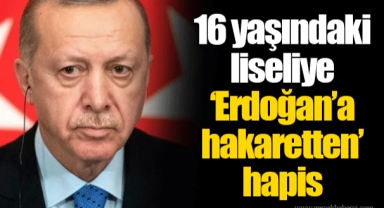 16 yaşındaki liseliye ‘Erdoğan’a hakaretten’ hapis