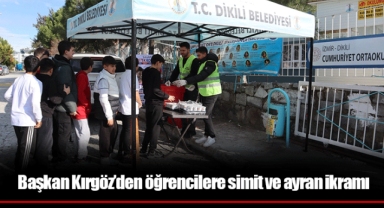 Başkan Kırgöz’den öğrencilere simit ve ayran ikramı
