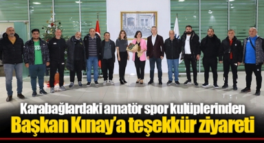Karabağlardaki amatör spor kulüplerinden Başkan Kınay’a teşekkür ziyareti