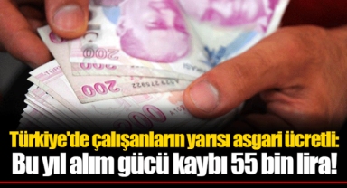 Türkiye'de çalışanların yarısı asgari ücretli: Bu yıl alım gücü kaybı 55 bin lira!