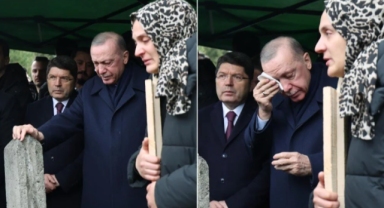 Cumhurbaşkanı Erdoğan, cenazede gözyaşlarını tutamadı