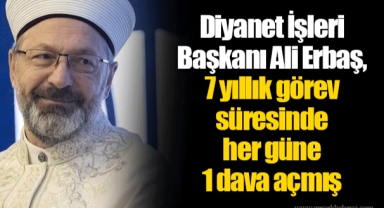 Diyanet İşleri Başkanı Ali Erbaş, 7 yıllık görev süresinde her güne 1 dava açmış