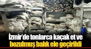 İzmir’de tonlarca kaçak et ve bozulmuş balık ele geçirildi