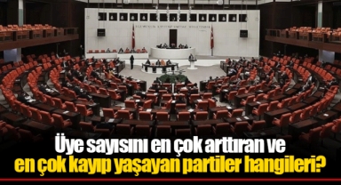 Üye sayısını en çok arttıran ve en çok kayıp yaşayan partiler hangileri?