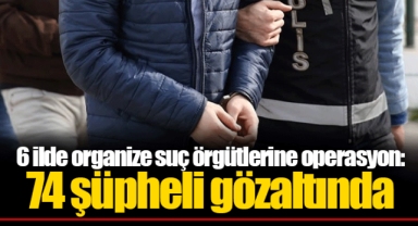 6 ilde organize suç örgütlerine operasyon: 74 şüpheli gözaltında