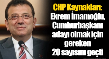 CHP Kaynakları: Ekrem İmamoğlu, Cumhurbaşkanı adayı olmak için gereken 20 sayısını geçti