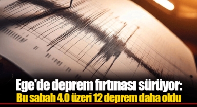 Ege'de deprem fırtınası sürüyor: Bu sabah 4.0 üzeri 12 deprem daha oldu