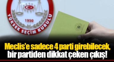 Meclis'e sadece 4 parti girebilecek, bir partiden dikkat çeken çıkış!