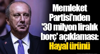 Memleket Partisi’nden '30 milyon liralık borç' açıklaması: Hayal ürünü