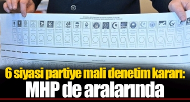 6 siyasi partiye mali denetim kararı: MHP de aralarında