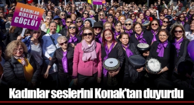 Kadınlar seslerini Konak’tan duyurdu