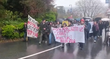 Boğaziçi susmuyor: Tutuklu arkadaşları için eylem yaptılar