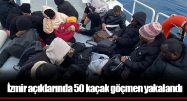 İzmir açıklarında 50 kaçak göçmen yakalandı