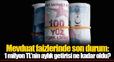 Mevduat faizlerinde son durum: 1 milyon TL'nin aylık getirisi ne kadar oldu?