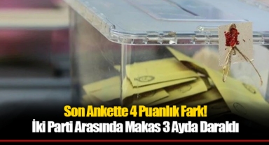 Son Ankette 4 Puanlık Fark! İki Parti Arasında Makas 3 Ayda Daraldı