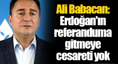 Ali Babacan: Erdoğan'ın referanduma gitmeye cesareti yok