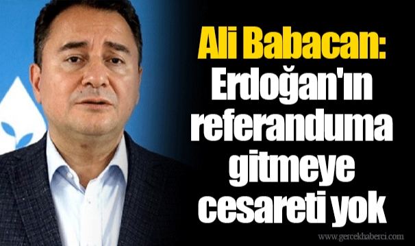 Ali Babacan: Erdoğan&#039;ın referanduma gitmeye cesareti yok