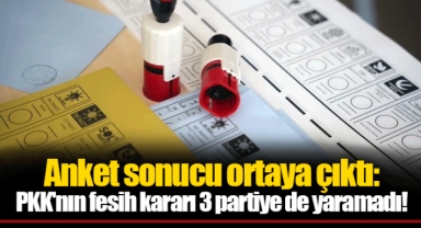 Anket sonucu ortaya çıktı: PKK'nın fesih kararı 3 partiye de yaramadı!