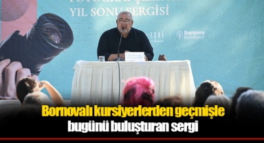 Bornovalı kursiyerlerden geçmişle bugünü buluşturan sergi