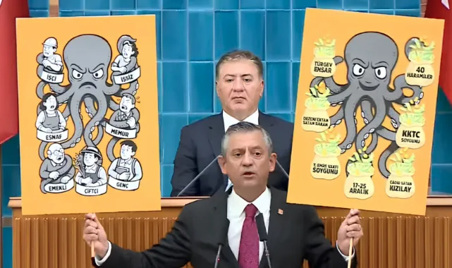 Özgür Özel Erdoğan&#039;a &#039;ahtapotu&#039; böyle gösterdi!