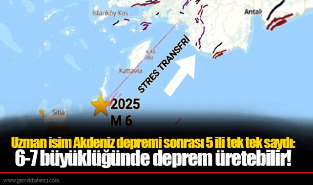 Uzman isim Akdeniz depremi sonrası 5 ili tek tek saydı: 6-7 büyüklüğünde deprem üretebilir!