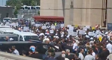 Çağlayan Adliyesi'nde tansiyon yükseldi: Avukatların 'savunma' yürüyüşüne polis engeli