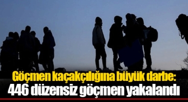 Göçmen kaçakçılığına büyük darbe: 446 düzensiz göçmen yakalandı