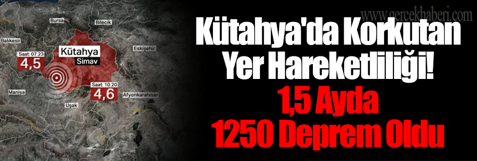 Kütahya'da Korkutan Yer Hareketliliği! 1,5 Ayda 1250 Deprem Oldu