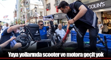 Yaya yollarında scooter ve motora geçit yok
