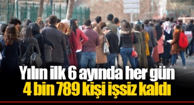 Yılın ilk 6 ayında her gün 4 bin 789 kişi işsiz kaldı