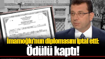 İmamoğlu’nun diplomasını iptal etti: Ödülü kaptı!