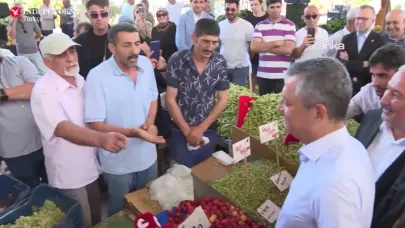 CHP lideri Özel, pazara indi: Esnaf ve vatandaşlarla konuştu