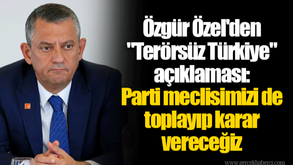 Özgür Özel'den "Terörsüz Türkiye" açıklaması: Parti meclisimizi de toplayıp karar vereceğiz