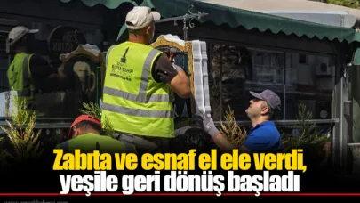 Zabıta ve esnaf el ele verdi, yeşile geri dönüş başladı
