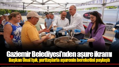 Gaziemir Belediyesi’nden aşure ikramı Başkan Ünal Işık, yurttaşlarla aşurenin bereketini paylaştı