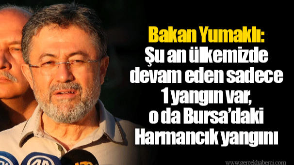 Bakan Yumaklı: Şu an ülkemizde devam eden sadece 1 yangın var, o da Bursa’daki Harmancık yangını