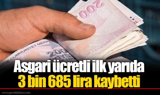 Asgari ücretli ilk yarıda 3 bin 685 lira kaybetti