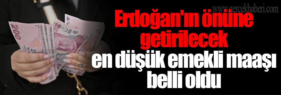 Erdoğan'ın önüne getirilecek en düşük emekli maaşı belli oldu