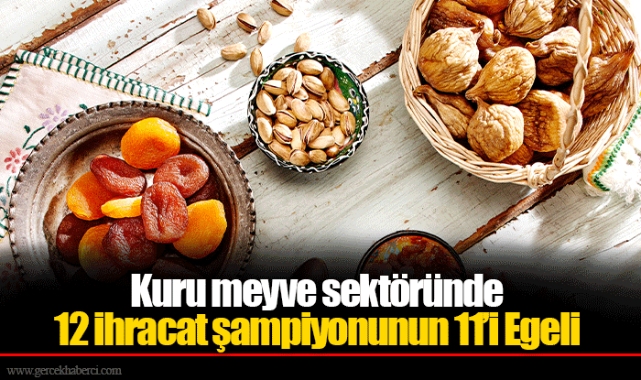 Kuru meyve sektöründe 12 ihracat şampiyonunun 11’i Egeli