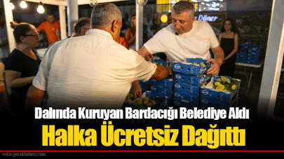 Dalında Kuruyan Bardacığı Belediye Aldı Halka Ücretsiz Dağıttı