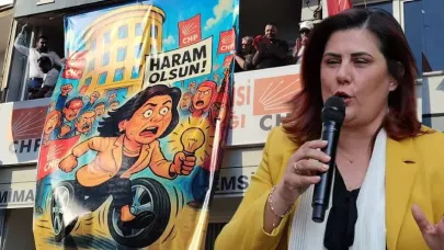 Aydın'da CHP binasına Çerçioğlu pankartı asıldı; "Haram olsun"