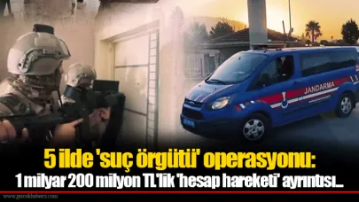 5 ilde 'suç örgütü' operasyonu: 1 milyar 200 milyon TL'lik 'hesap hareketi' ayrıntısı...