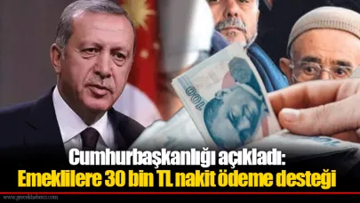Cumhurbaşkanlığı açıkladı: Emeklilere 30 bin TL nakit ödeme desteği