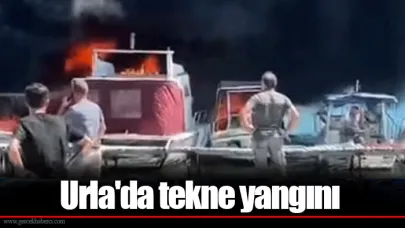 Urla'da tekne yangını