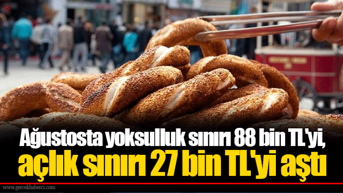 Ağustosta yoksulluk sınırı 88 bin TL'yi, açlık sınırı 27 bin TL'yi aştı