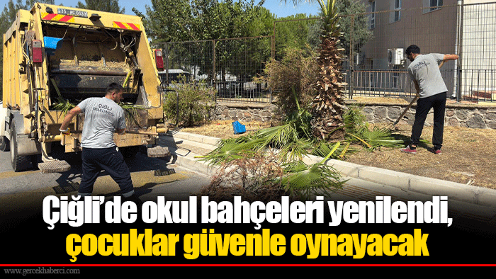 Çiğli’de okul bahçeleri yenilendi, çocuklar güvenle oynayacak