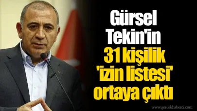 Gürsel Tekin'in 31 kişilik 'izin listesi' ortaya çıktı