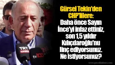 Gürsel Tekin'den CHP'lilere: Daha önce Sayın İnce'yi infaz ettiniz, son 1,5 yıldır Kılıçdaroğlu'nu linç ediyorsunuz. Ne istiyorsunuz?